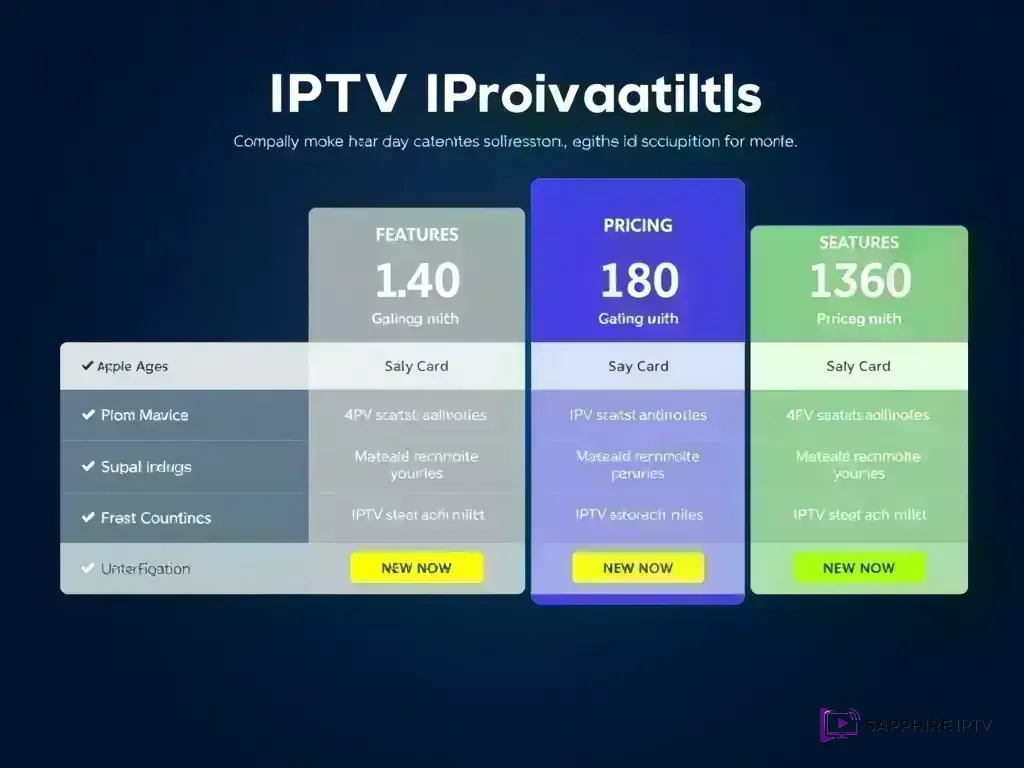 Visual comparison of Sapphire IPTV pricing tiers