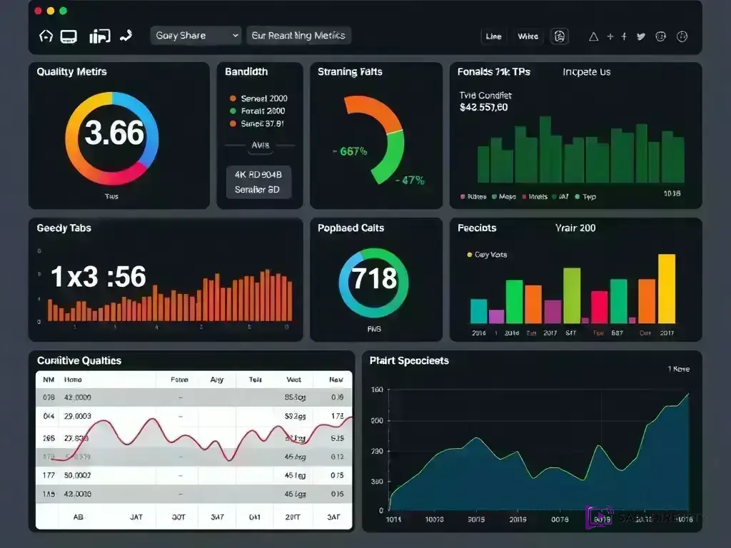 Dashboard showing streaming quality metrics and performance