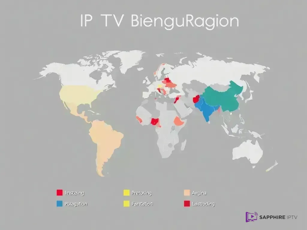 World map showing IPTV regulations by region
